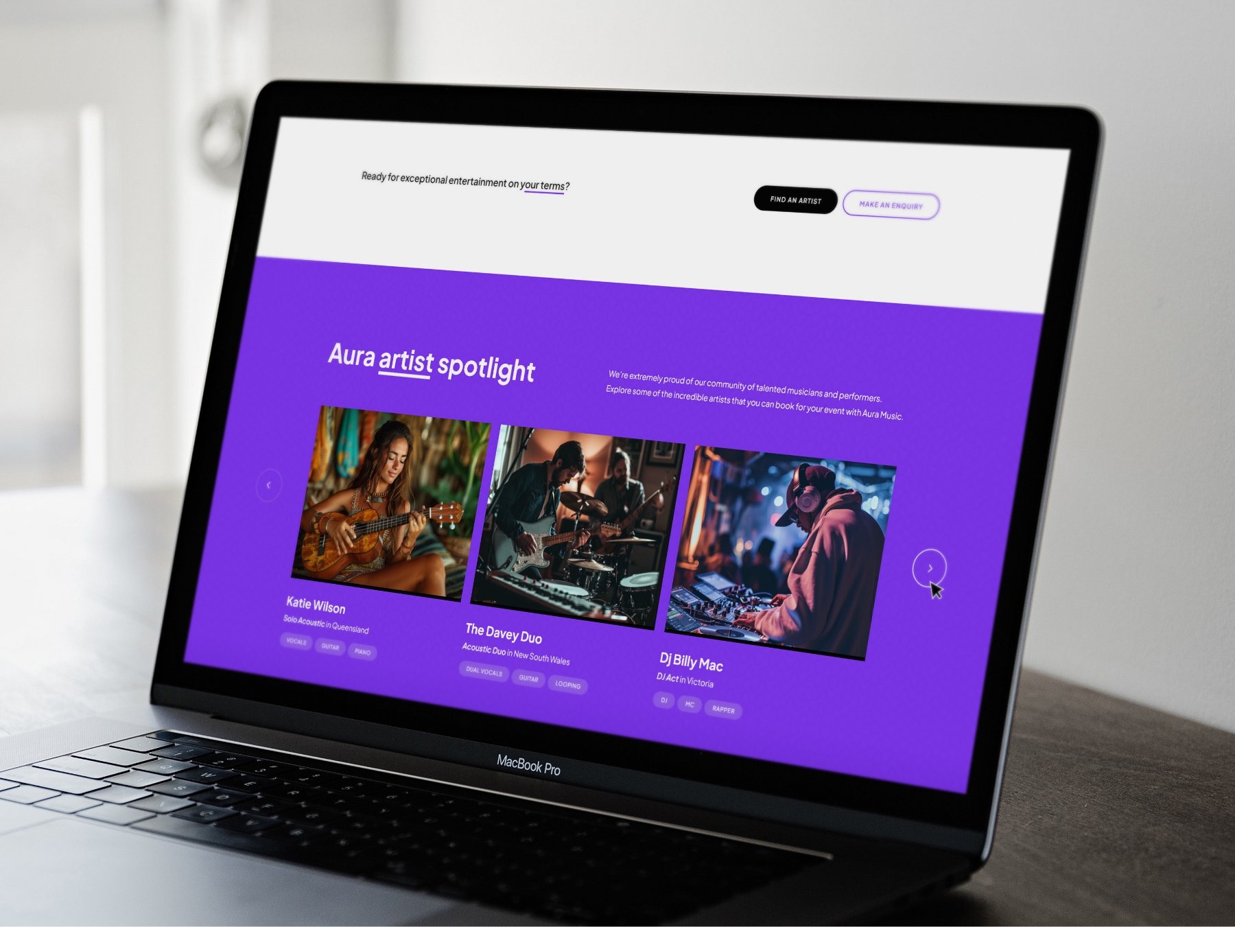 Aura Music Web Screen