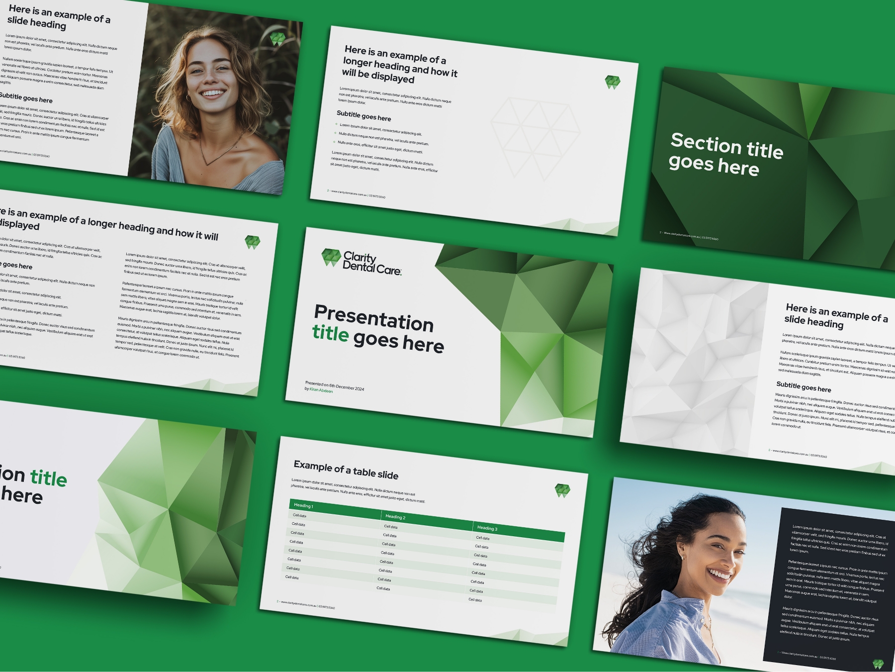 Clarity Dental Care Ppt Template