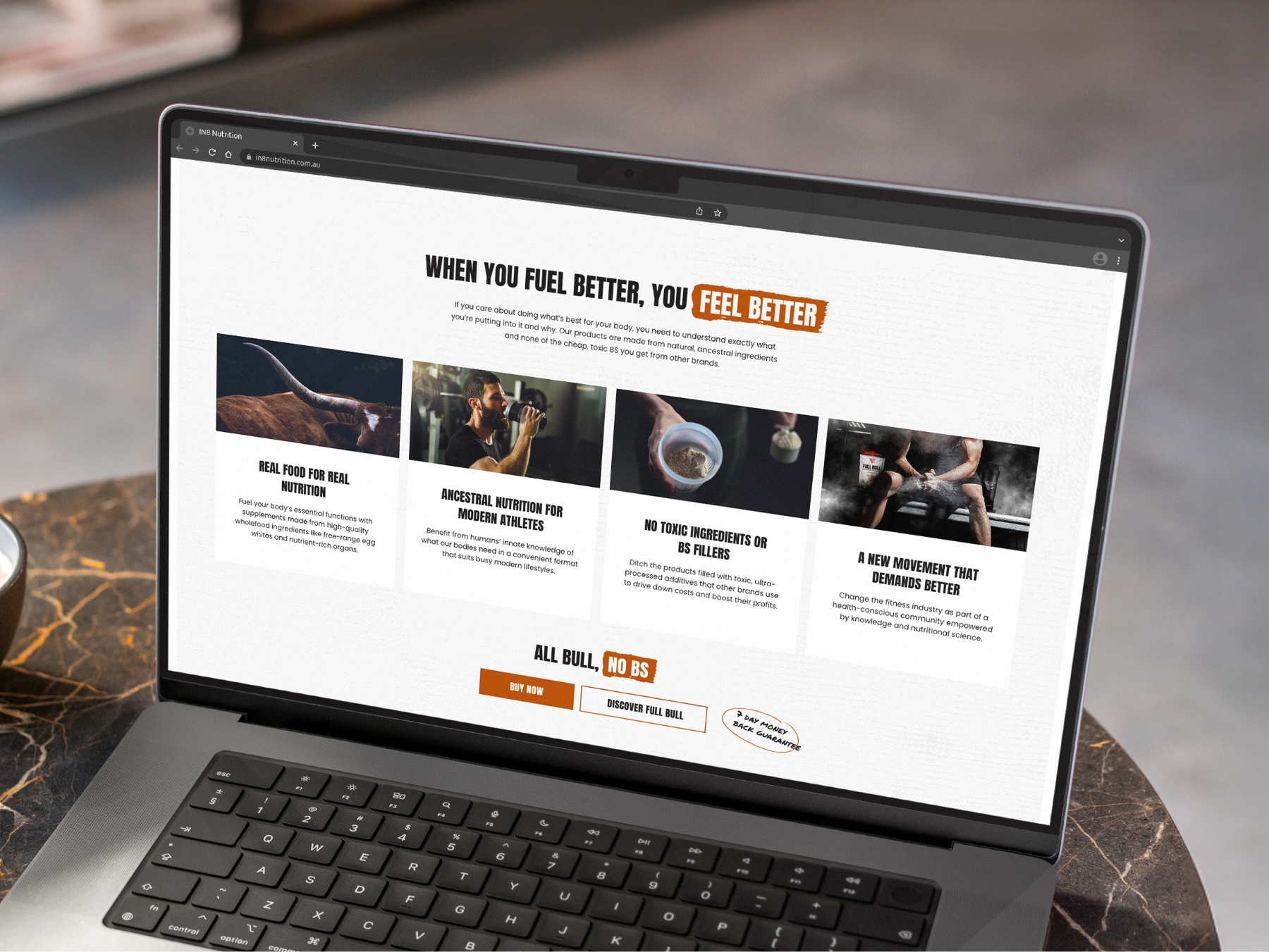 In8 Nutrition Web Screen