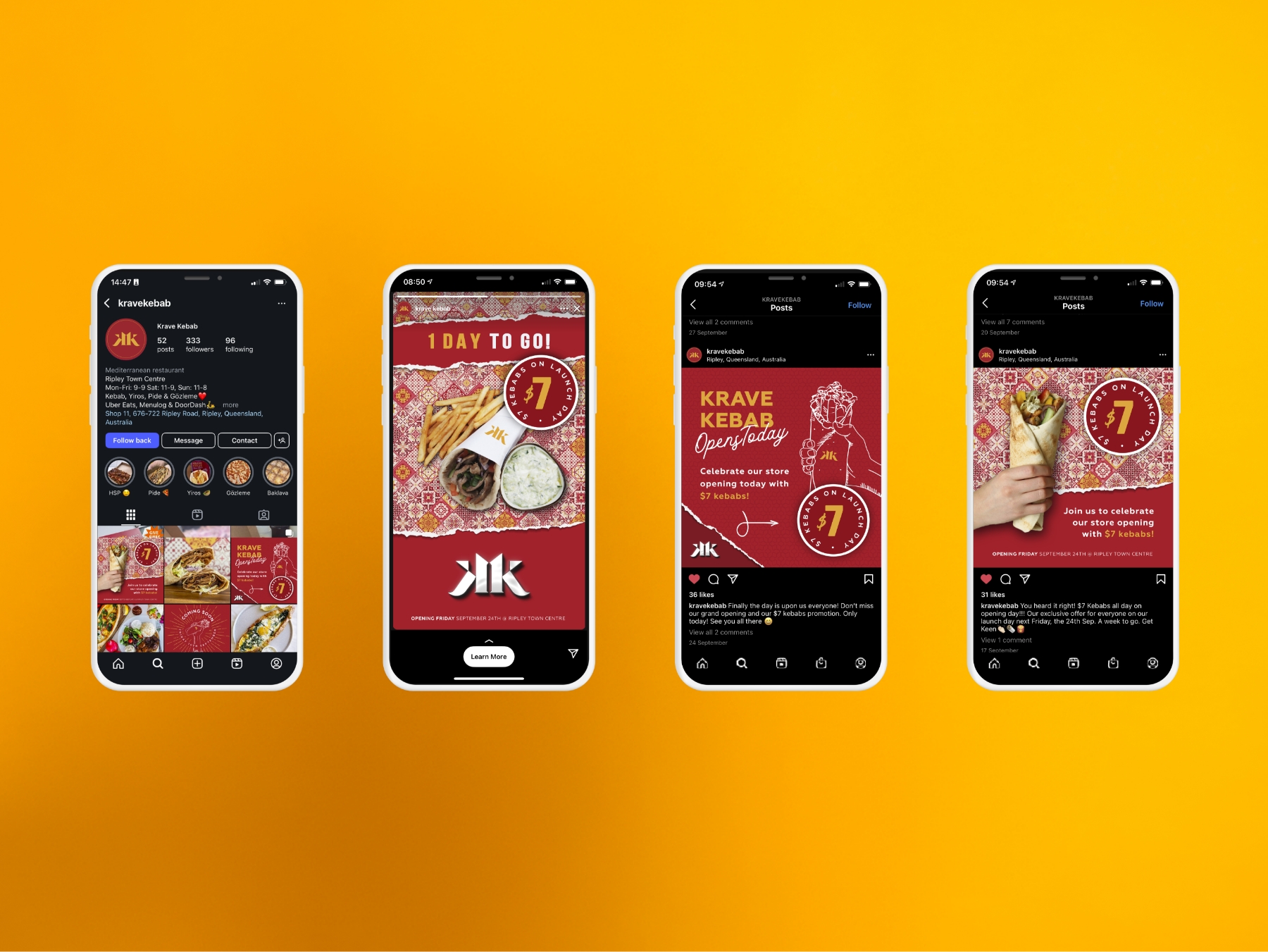 Krave Kebab Instagram Posts Stories