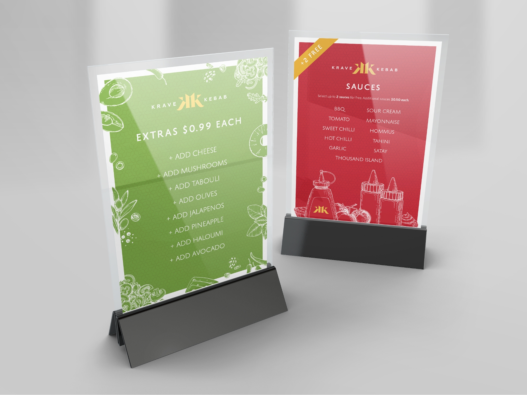 Krave Kebab Menu Design