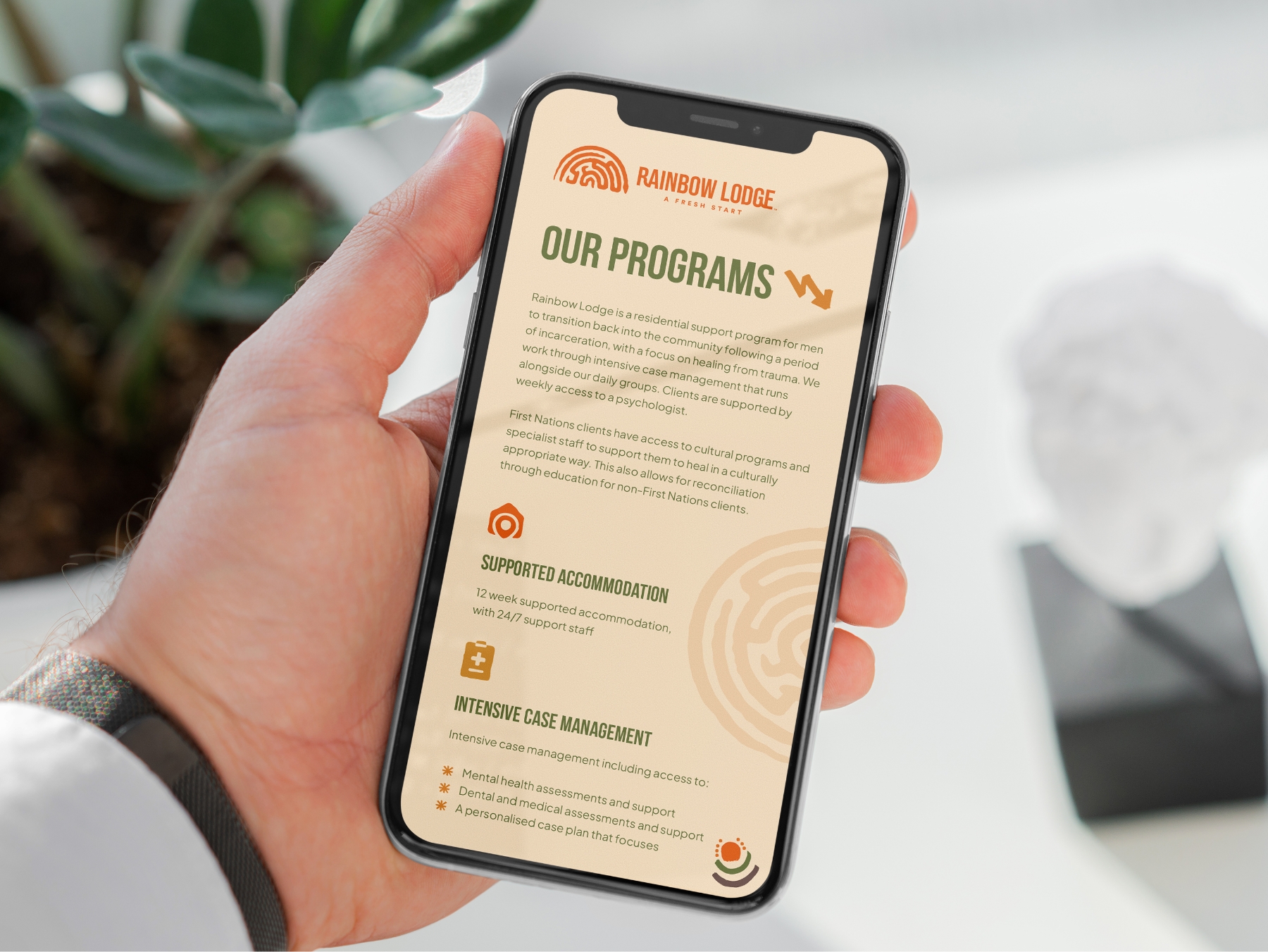 Rainbow Lodge Mobile Web Screen