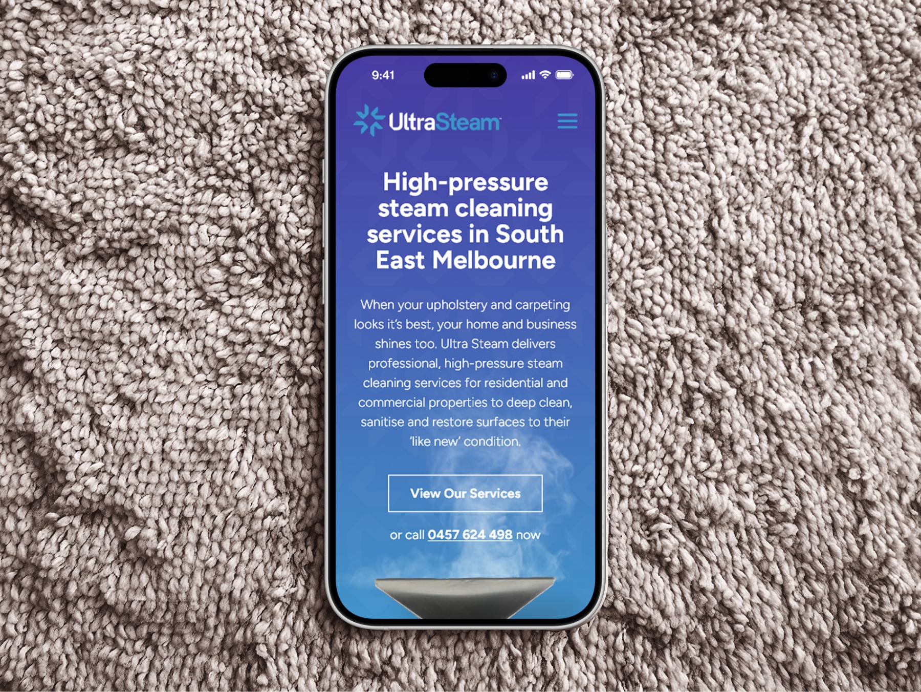 Ultra Steam Mobile Web Screen
