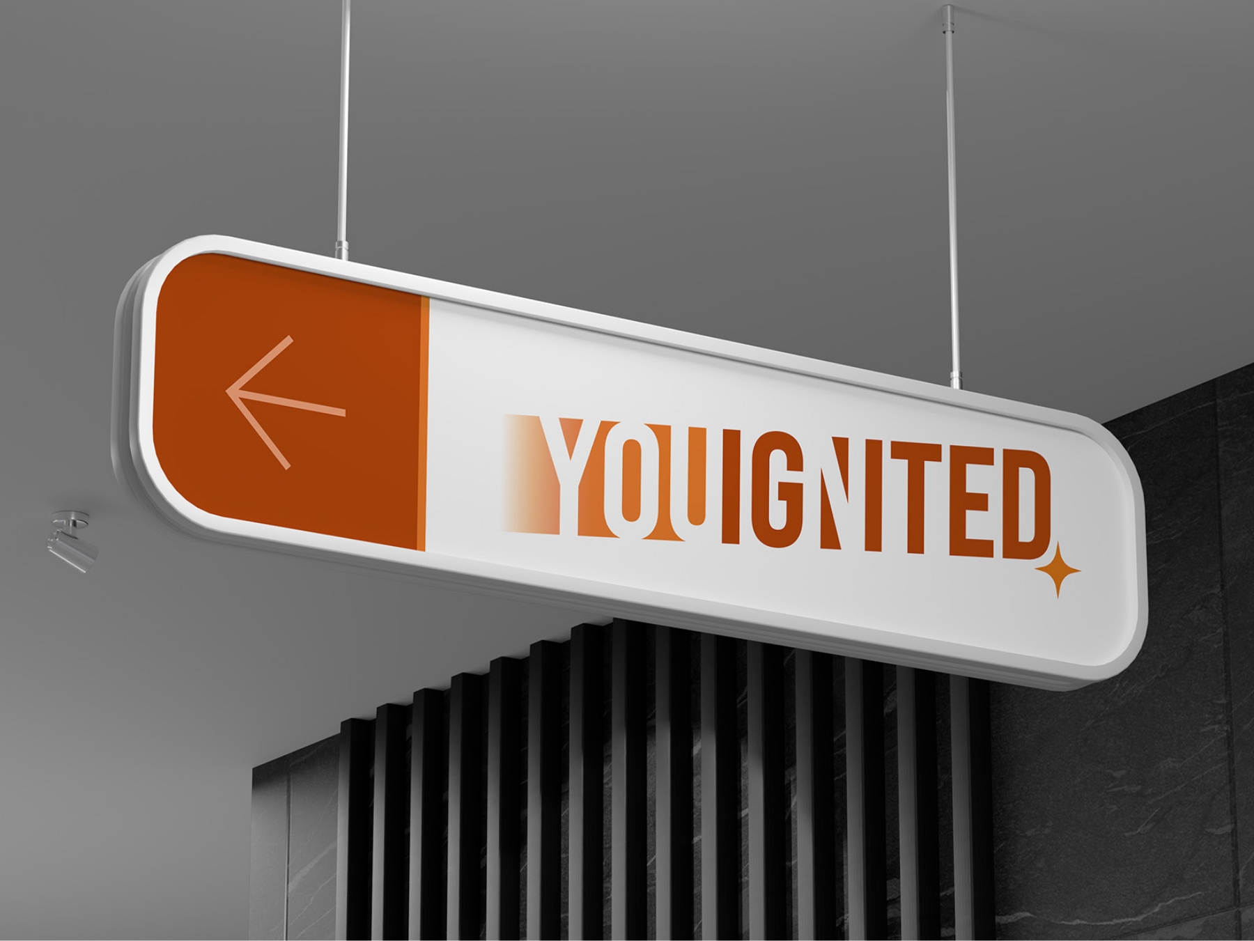 You Ignited Hanging Indoor Signage
